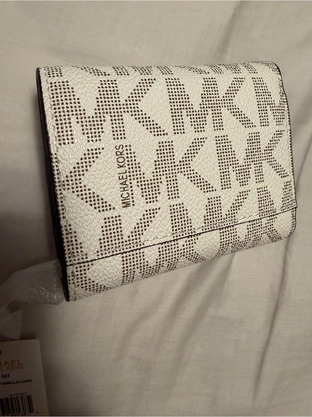 Michael Kors Cream and Brown Signature Card Wallet - Picture 6 of 6